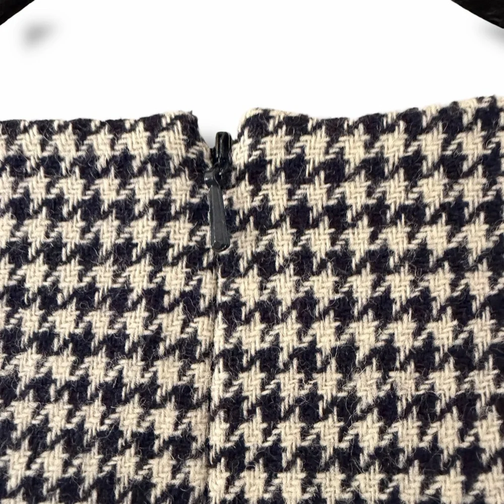 Boden Black & White Houndstooth Shift Dress with Red Trim - Picture 11 of 14